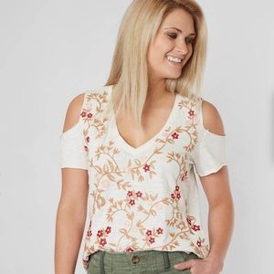 Women’s Lucky Brand Open Shoulder Flower Blouse